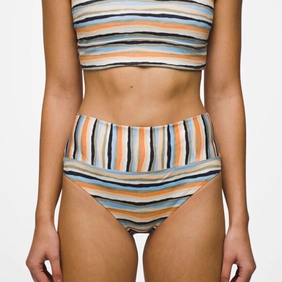 PrAna Aurelia Swim Bottom Water Stripe L Nwt - Picture 1 of 6